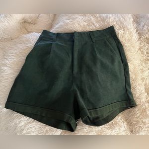 Green highwaisted shorts